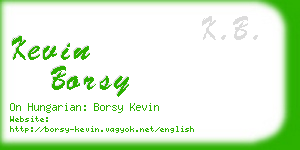 kevin borsy business card